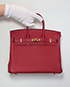 Birkin 25 Veau Togo Leather in Rouge Grenat, £10,500, Handbags, Red, Front view